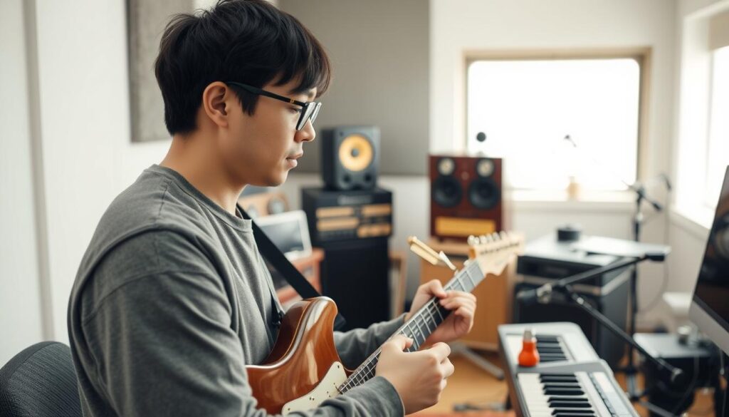 Andrew Huang creating music with unusual instruments