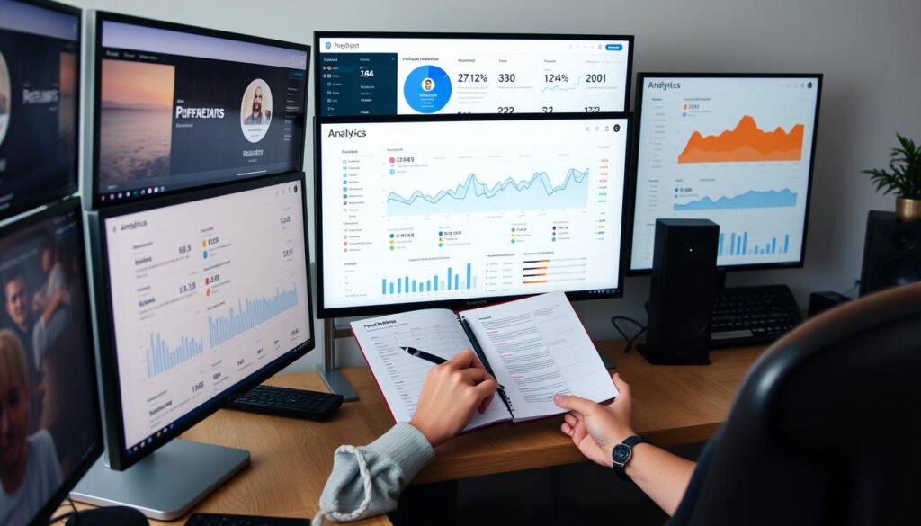 Artist analyzing music performance metrics and planning future releases for release your first song as an independent artist 2025