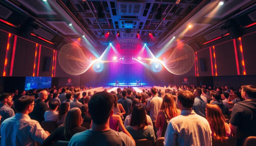 Immersive spatial audio concert experience showing EDM & Dance Music Trends 2025