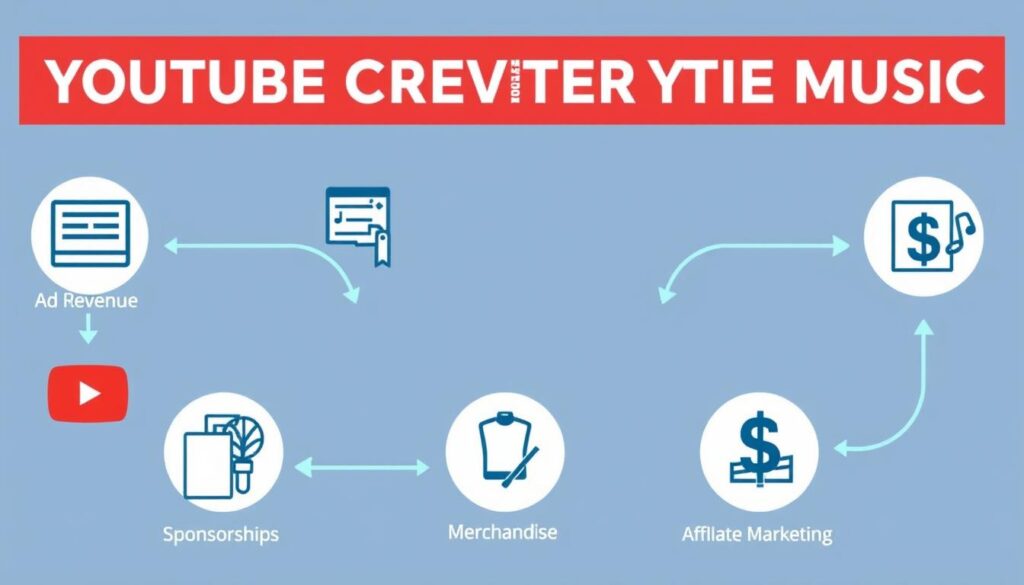 Multiple revenue streams for YouTube creators using music