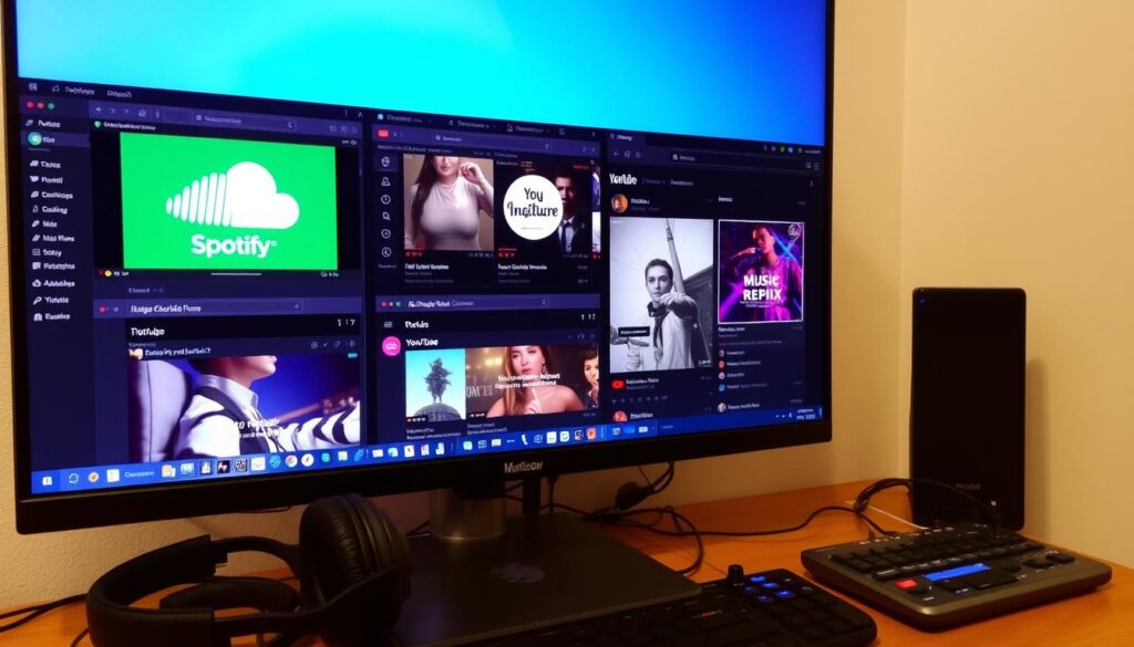 Multiple streaming platforms showing remix promotion strategies