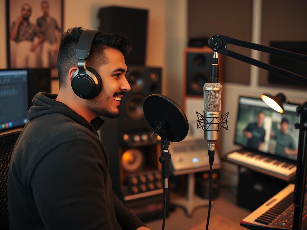 Music producer reviewing sponsored audio equipment