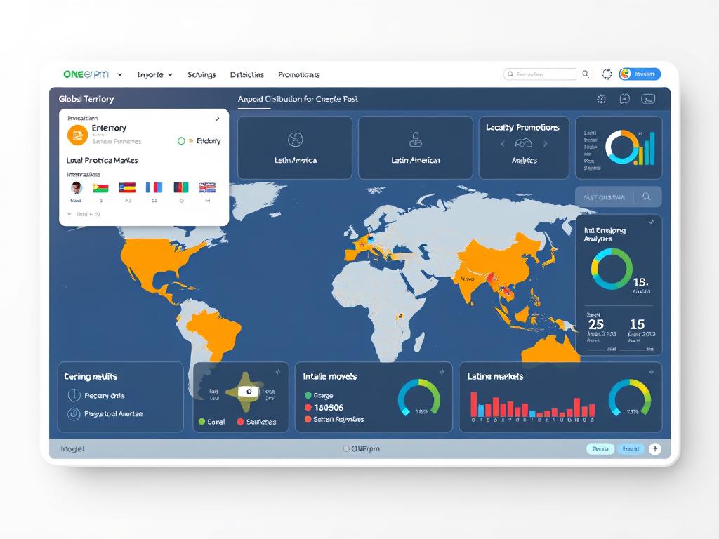 ONErpm global distribution platform interface showing international reach and promotional tools for 2025