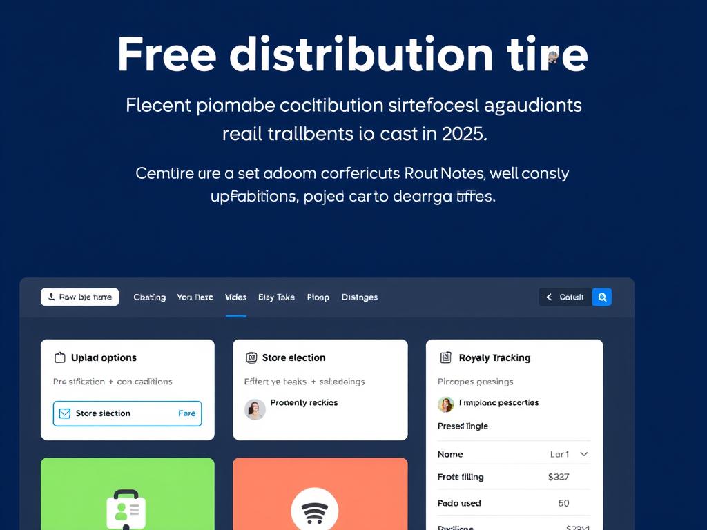 RouteNote free distribution tier interface showing features available at no cost in 2025