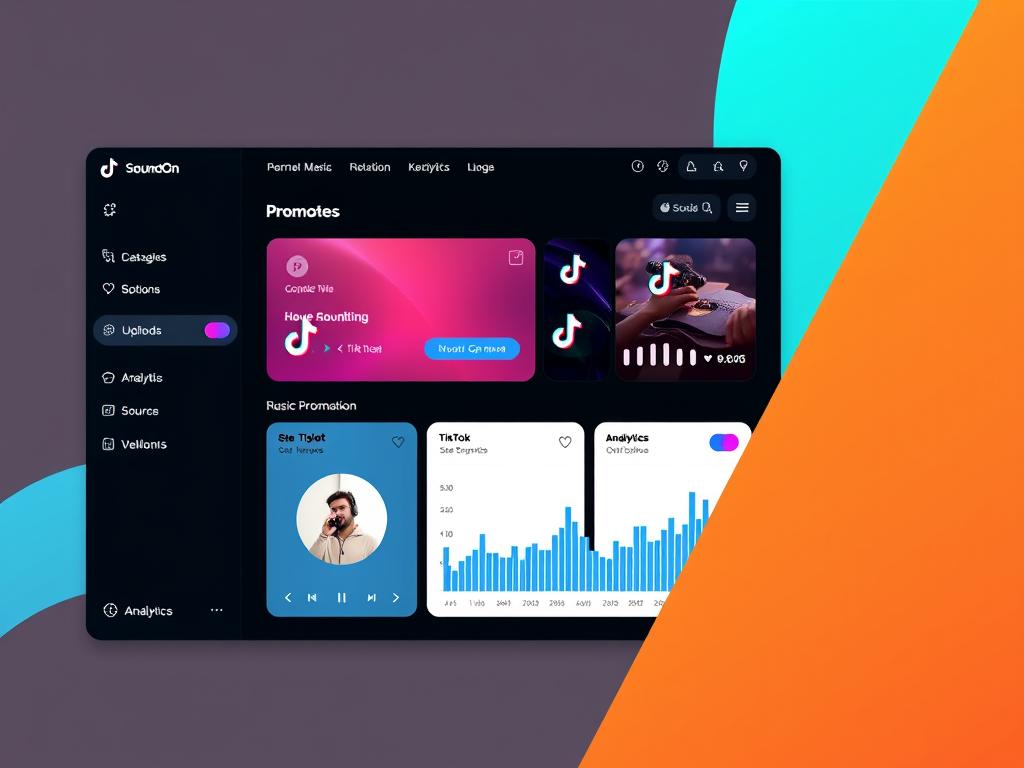 SoundOn by TikTok music distribution platform interface showing TikTok integration features for 2025