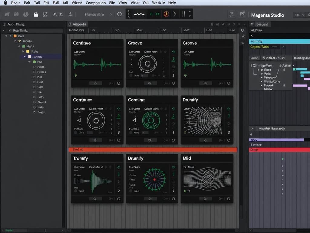 Magenta Studio plugins interface in Ableton Live