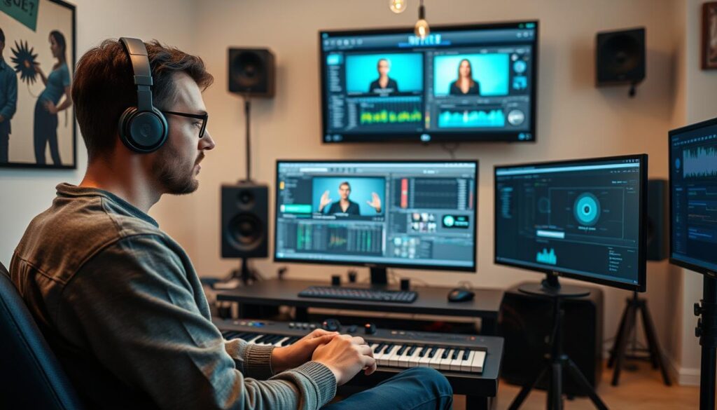 Music producer learning to work with AI tools through online training