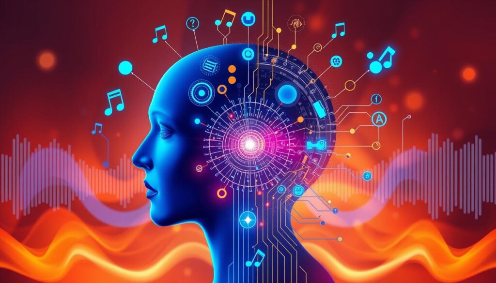 Symbolic image showing the harmonious integration of human creativity and AI technology in music production