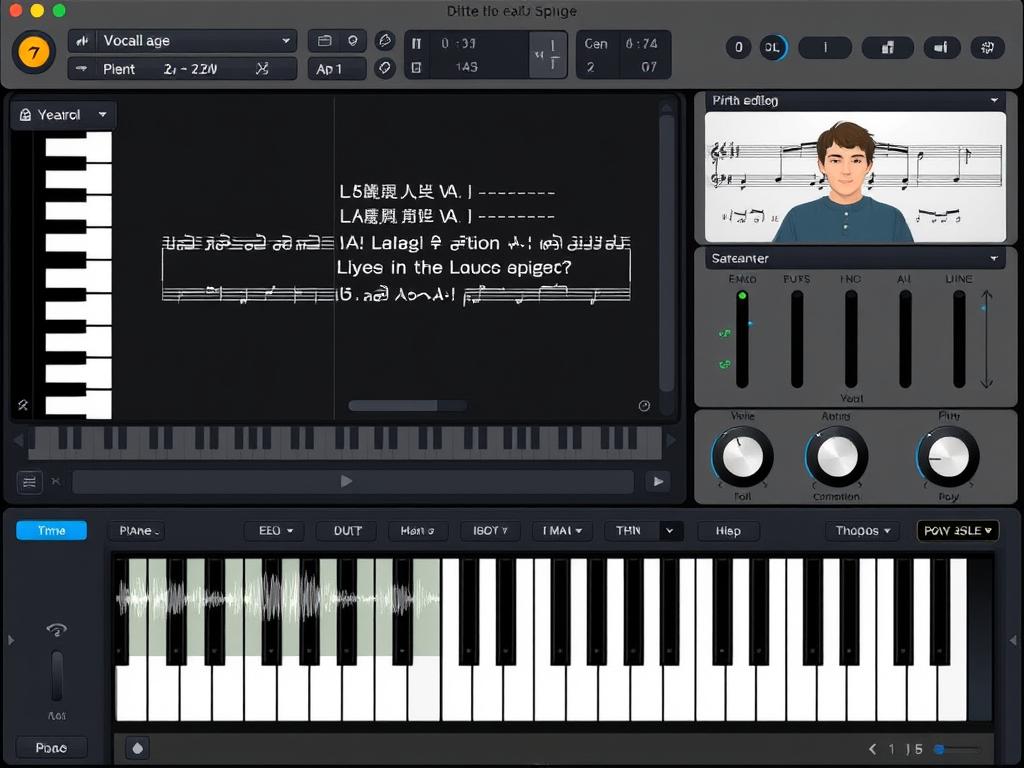 Synthesizer V Studio interface showing vocal synthesis