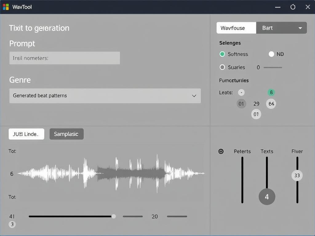 WavTool AI beat generation interface with text prompt