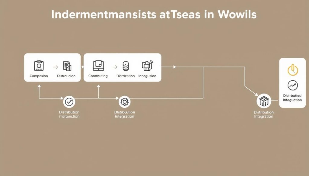 Workflow diagram showing AI tools integration for independent artists