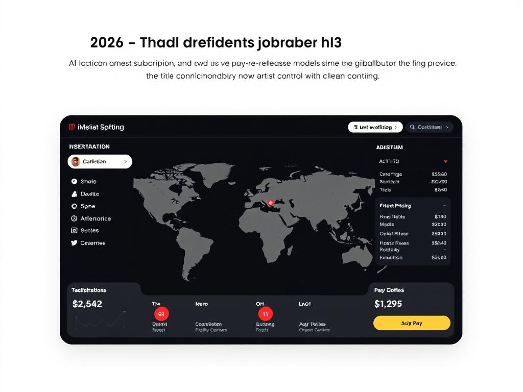 iMusician's 2026 interface showing flexible distribution options and global reach