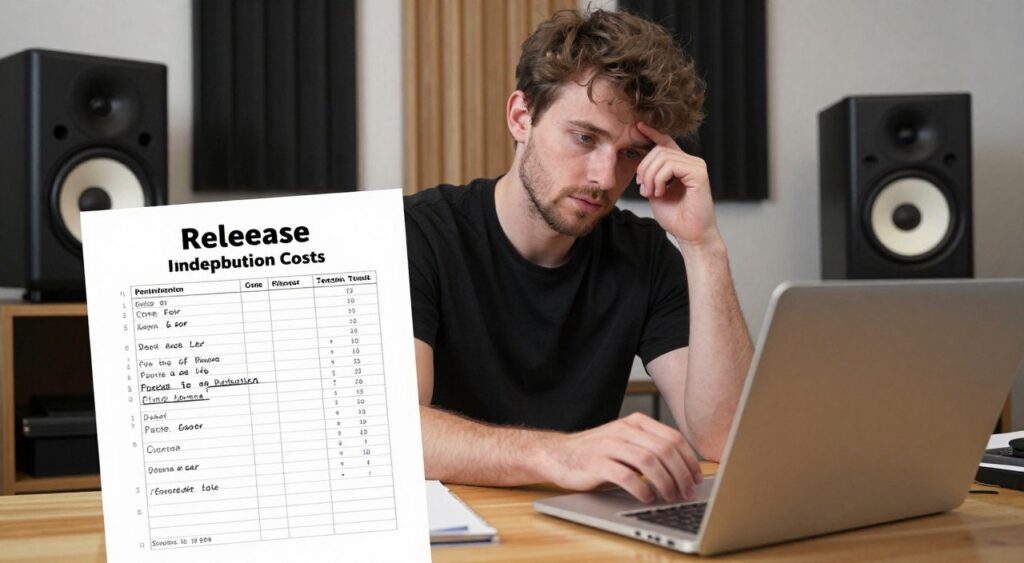 Musician comparing one-time CD Baby distribution pricing for a new AI-assisted song