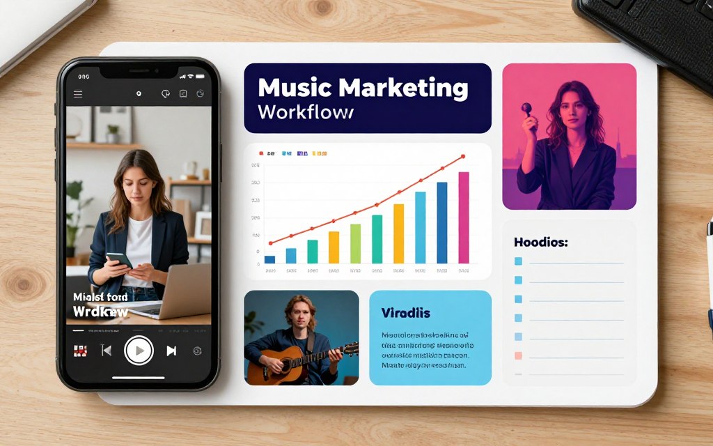 music brand content and marketing workflow